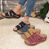 Fashion Women Wedge Sandals Orthopedic Open Toe Sandals Vintage Anti-Slip Leather Casual Female Platform Retro Shoes New Slides Women