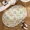 American Retro Diatomaceous Earth Bathroom Floor Mat - Absorbent, Non-Slip, Stain & Wear Resistant, Easy Care for Toilet Entrance