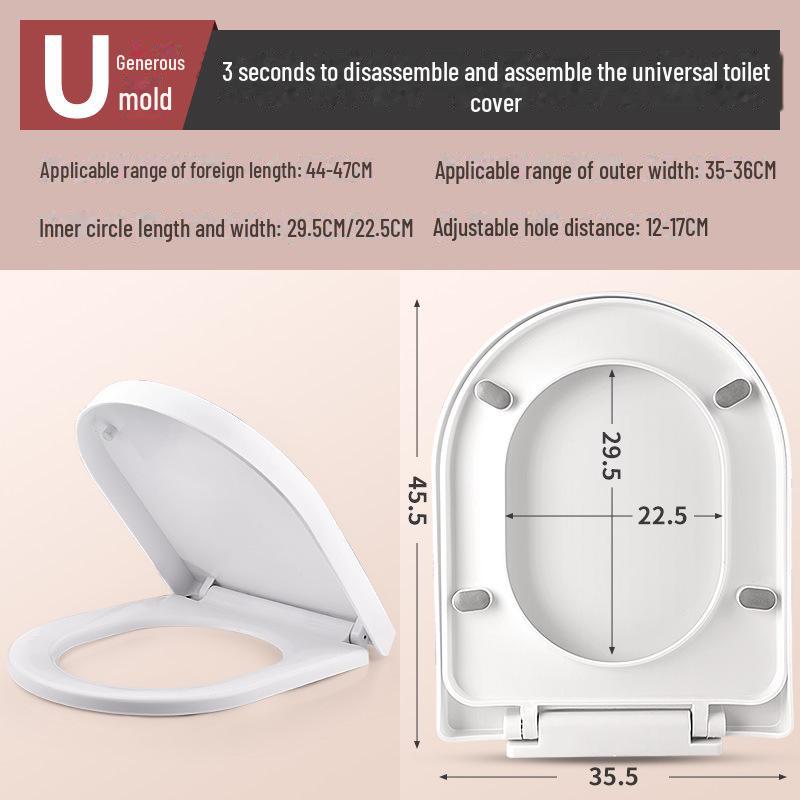 Универсальный быстроустанавливаемый чехол для сиденья унитаза с функцией замедления - утолщенные и удобные для домашнего хозяйства аксессуары