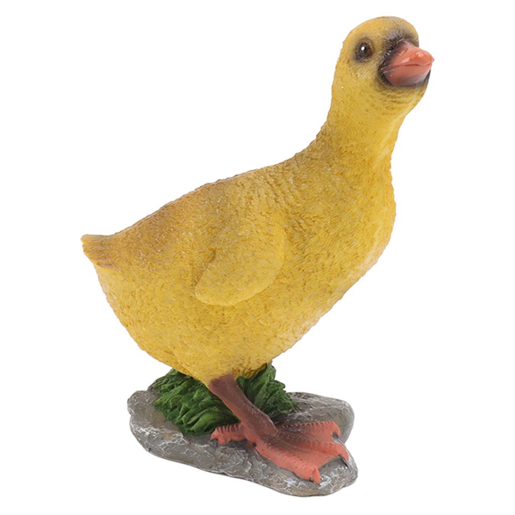 Садовая статуя утки для улицы, двора, смола, милая фигурка животного для газона, украшение для патио, скульптура, искусство, серая