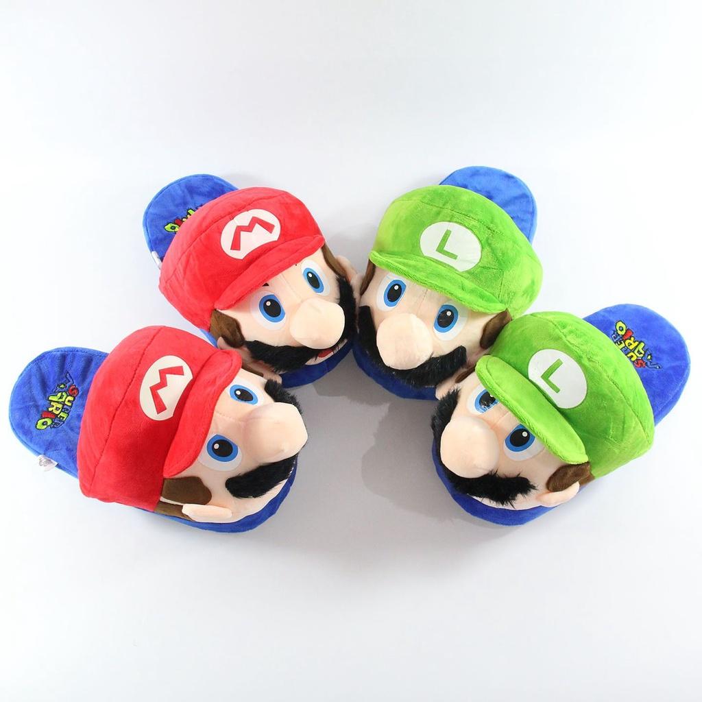 Super Mario Winter Warm Plush Men's Loafer Shoes Non-slip Comfy