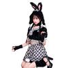 Cosplay Bunny Sailor Idol Fur Rabbit Ears Kemono Ears Rabbit Plush Animal Pink Black Costume Disguise Marie Moon 7 Piece Set 9950 [Malymoon] (Black)