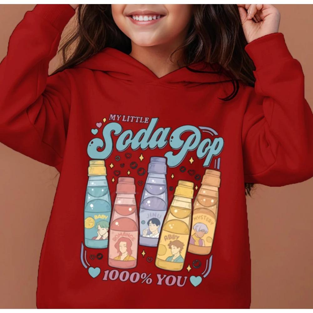 KPop Demon Hunters Soda Pop Graphic Hoodie 2025 Movie Fashion Casual Sweatshirt Girls Boys Harajuku Pullover Tops Kids Clothes