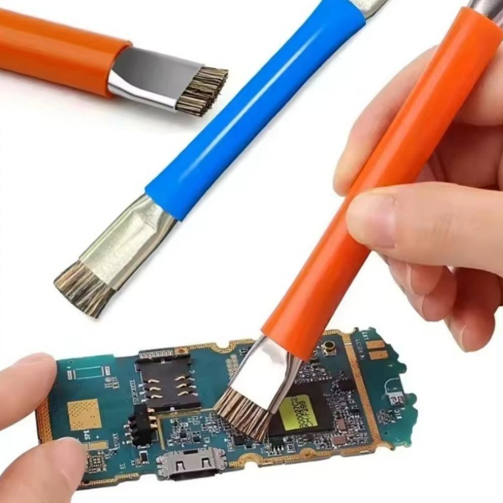 Safe Steel Wire Double-Head Bristle Anti-Static Motherboard Pcb Cleaning Brush Mobile Phone Repair Tools Kit For Ic Glue Removal