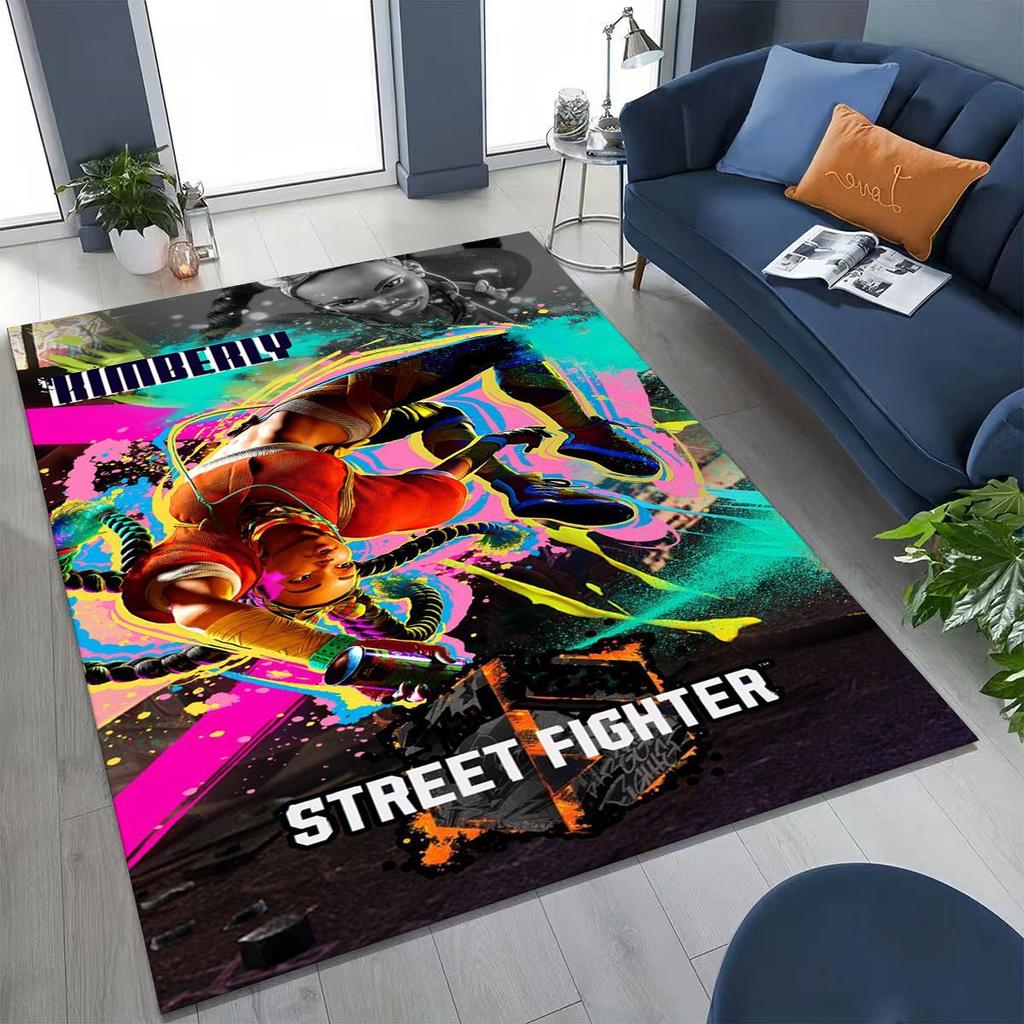 Ретро Коврик с персонажами игры Street Fighter 6, мультяшный коврик с Чун-Ли для спальни, гостиной, дивана, домашний коврик для входной двери, декор, нескользящий коврик для пола