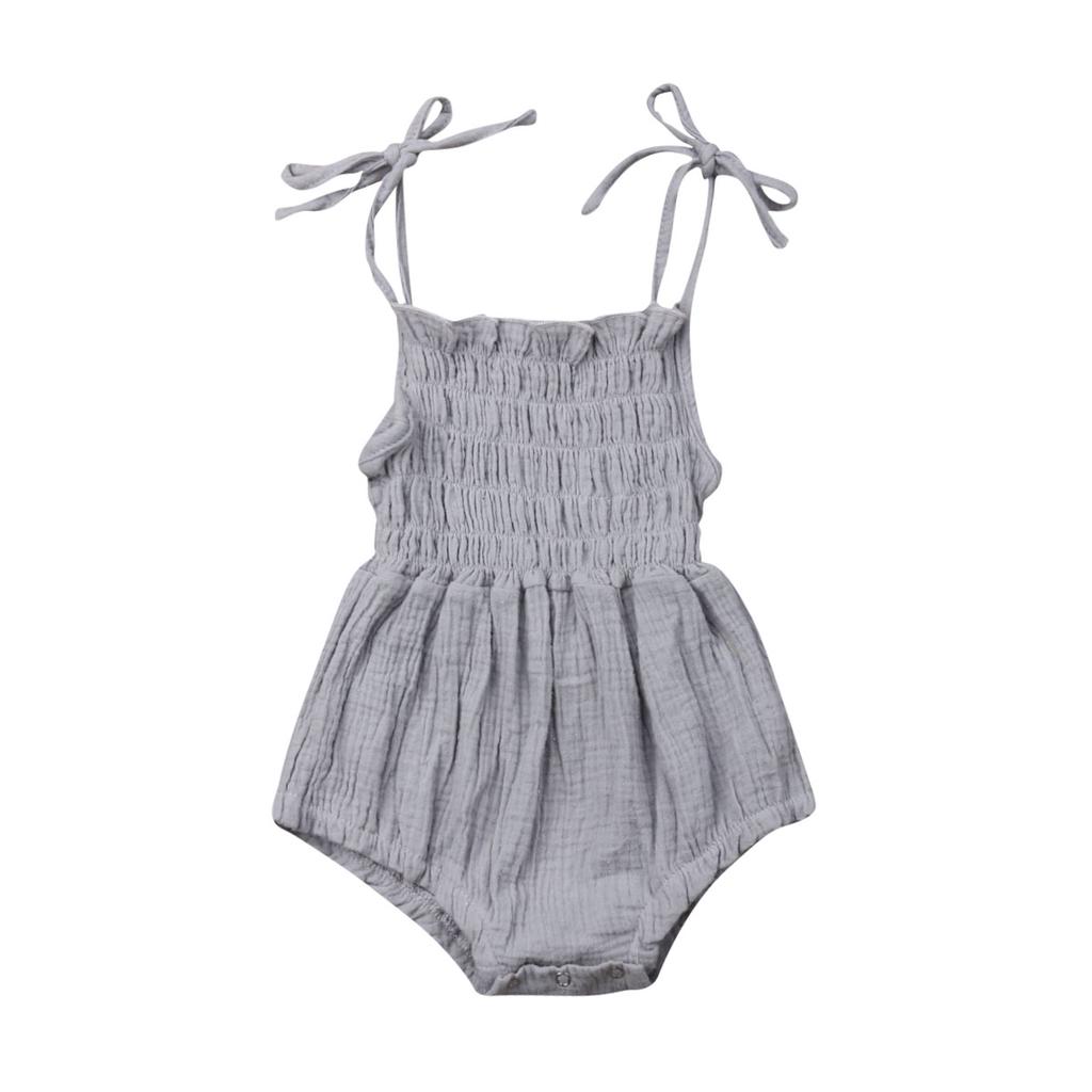 Newborn Baby Girl Clothes Sleeveless Solid Color Strap Romper Jumpsuit One Pieces Outfits Sunsuit Clothes