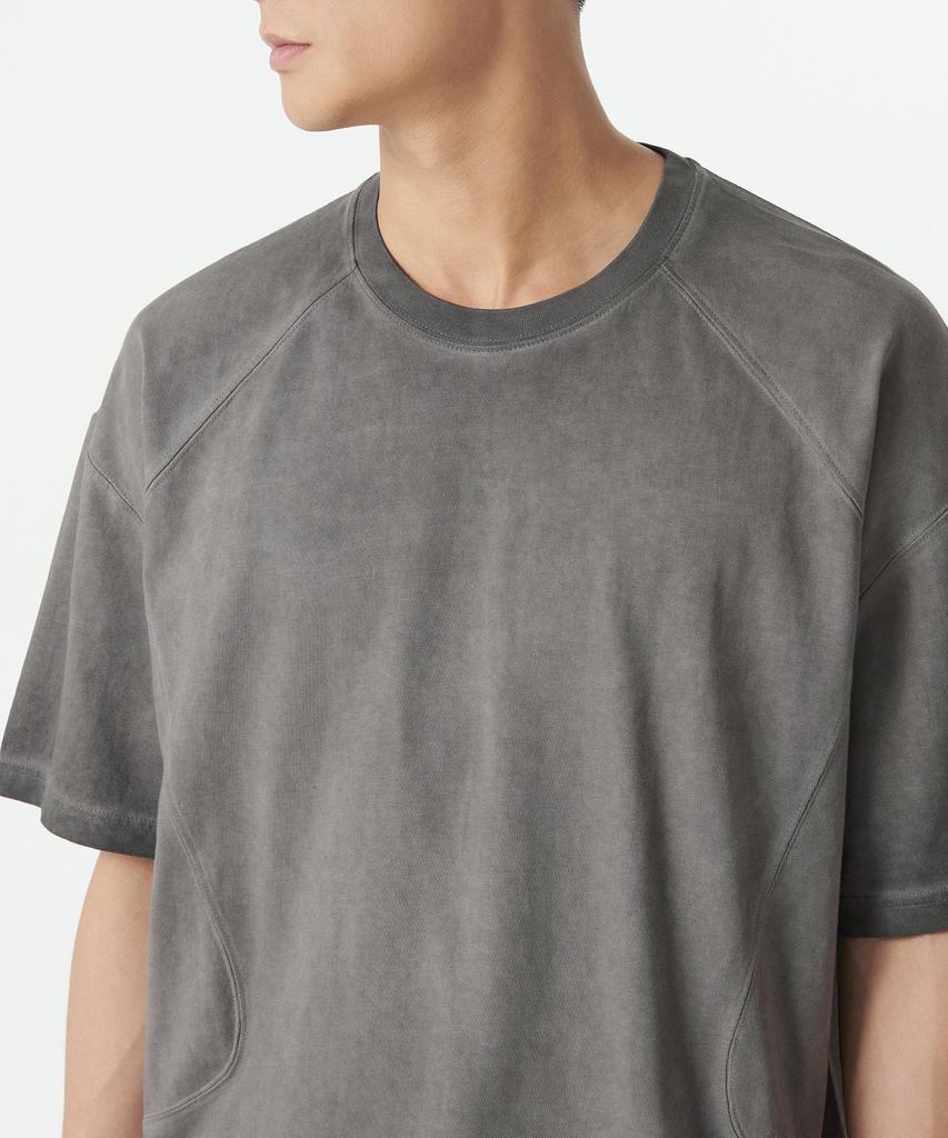 MUSINSA STANDARD Luna Dyed Structured Oversized Crew Neck T-Shirt [Charcoal Grey]