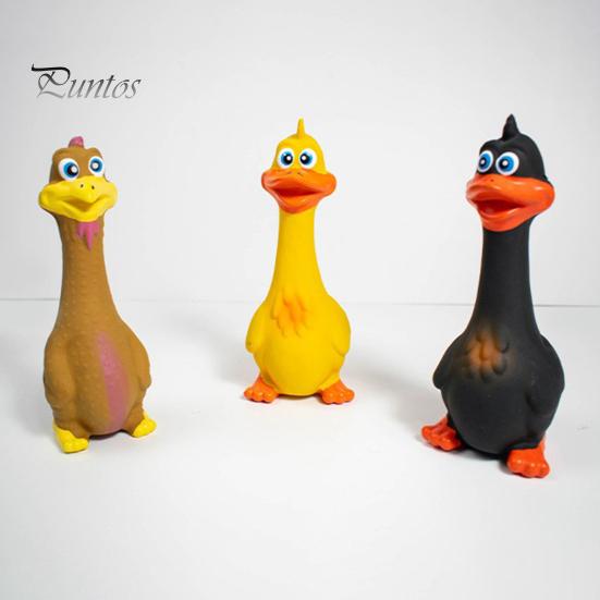 Latex Chicken Squeaky Dog Toy Funny Cartoon Duck Safe Non-Toxic Teething Toy Bite-Resistant Pet Interactive Toy Screaming Sound Pet Toys for Dogs