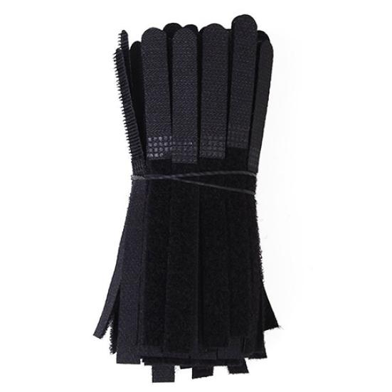 100 шт. многоразовых ремней Silverline Pack черного цвета с крючками и петлями для кабеля