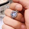 Wedding Band Shining Square Rhinestone Hypoallergenic Geometric Western Style Decorate Accessory Inlay Zircon Wide