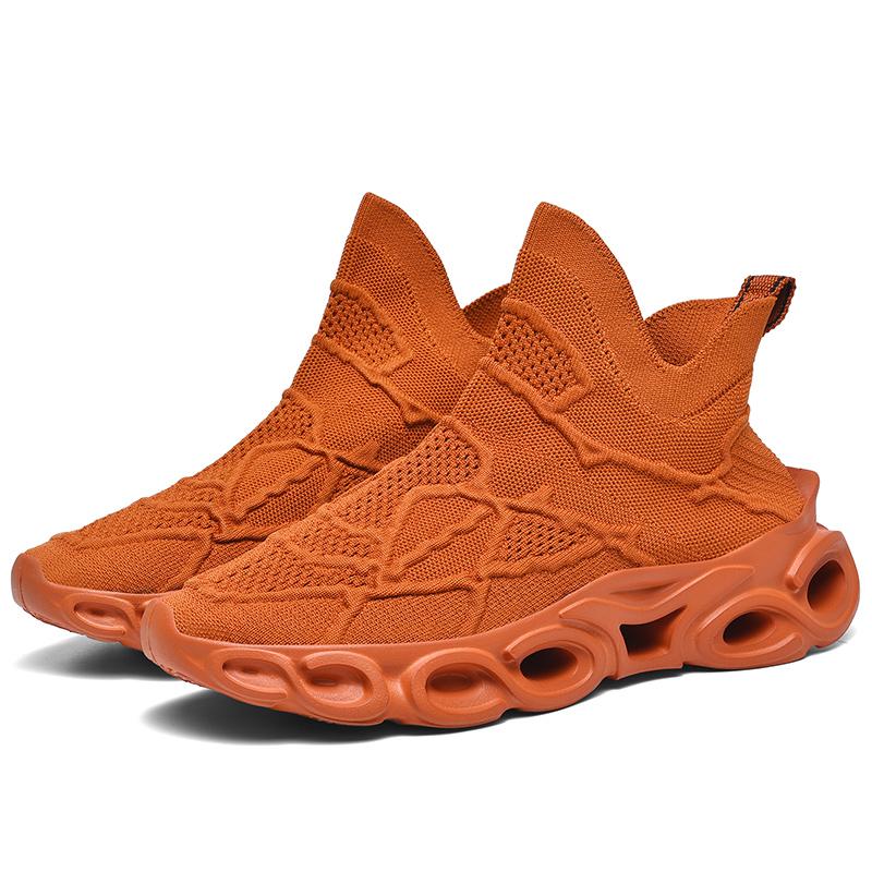 Размер 39-46 мужские высокие носки обувь удобные вязаные дышащие лезвия обувь мужские легкие повседневные кроссовки на платформе мужские