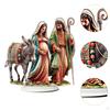 Joseph Mary Acrylic Sign Christmas Gift with Base Religious Tabletop Decoration Decorative Plaque