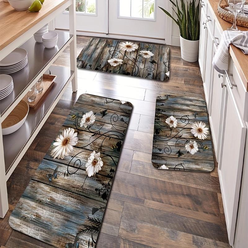 1 шт. винтажные кухонные коврики с геометрическим принтом ромашки, абсорбент, кухонный коврик против усталости для кухни, пола, офиса, раковины