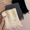 New Winter High End October Siege All Match Solid Color Wool Scarf for Women Thickened Warm Long Scarf