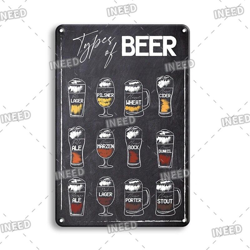 Retro Vintage Cocktail Recipe Tin Signs Metal Vintage Plaque Beer Metal Plate Decorative Plaque For Bar Pub Man Cave Wall Decor