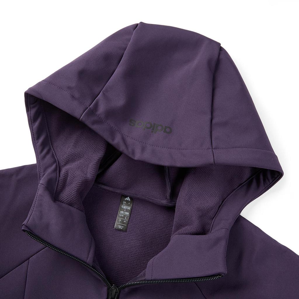 adidas Дышащая ветрозащитная теплая повседневная трехзащитная куртка-софтшелл с капюшоном Унисекс куртка Фиолетовая KG8969