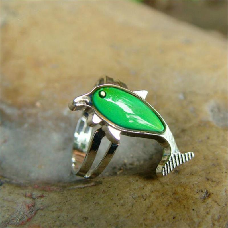 Модное кольцо-хамелеон с черепаховым узором, меняющее цвет, регулируемое, чувствительное к температуре эмоций, ювелирный подарок, 1 шт.