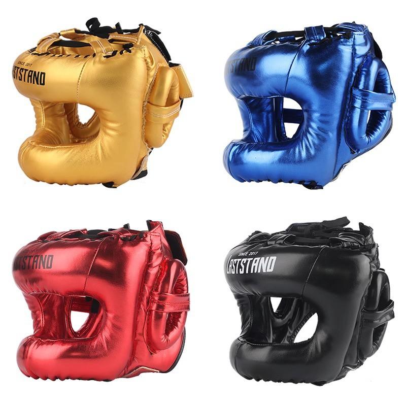 Boxing MMA Headgear Closed-Ear Design Nose Protection Full Coverage Training Helmet