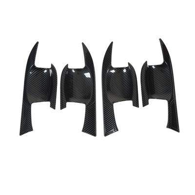 4 шт. Наклейка на чашу двери автомобиля с рисунком под карбоновое волокно Защита ручки двери Замена для Mitsubishi