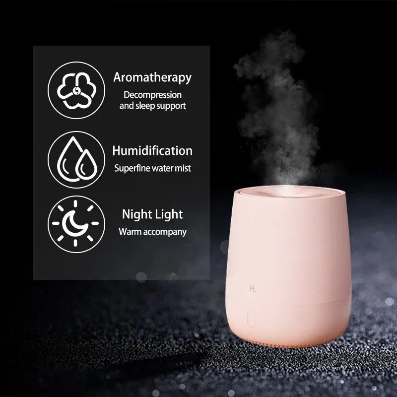 Мини увлажнитель воздуха с ночником, аромадиффузор для воздуха, портативный очиститель воздуха 120 мл KTY