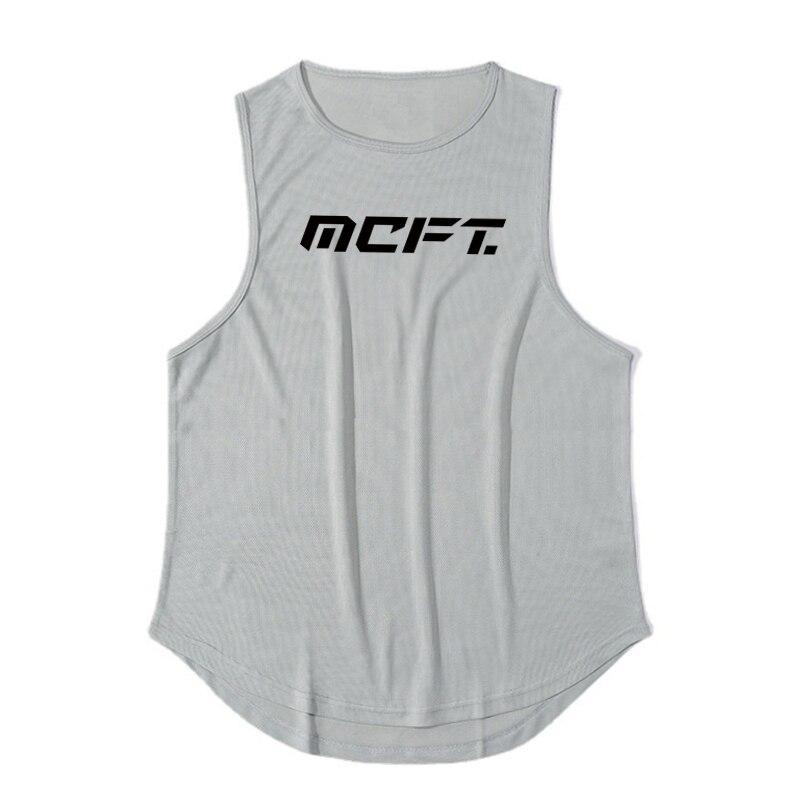 Muscleguys Summer Fitness Sweat-absorbing Breathable Sleeveless T-shirt Fashion Brand Printing Vest Men's Outer Wear Street Fashion Tops