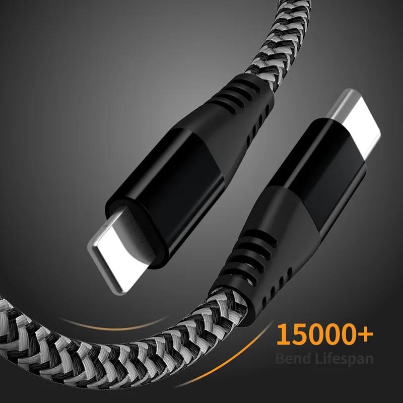 Кабель Super Fast Charging 61 Вт PD USB C Кабель 1 м 1 м 1 м 11 футов USB C Передача данных для iPhone 11 11 Plus 11 Pro Max Xiaomi Huawei Новый