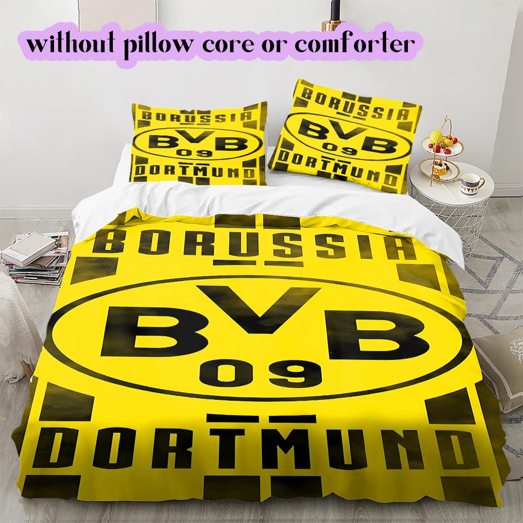 football Logo Pattern Bedding Quilt Set Quilt Cover Pillowcase Home Decoration Birthday Gift (1*duvet cover+ 2*pillowcase, without core)