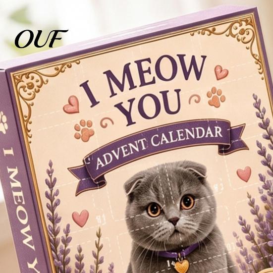 Cute Cat Pendant Set Advent Calendar 2026, 24 Days 2D Acrylic Christmas Ornaments Countdown Calendar, for Kids Collectible Pendants Holiday Tree Home