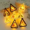 Button Battery Christmas Night Light Elk Deer Cartoon Triangle Lantern Snowman Snowflake Christmas Eve Desktop Ornament Kid Gift