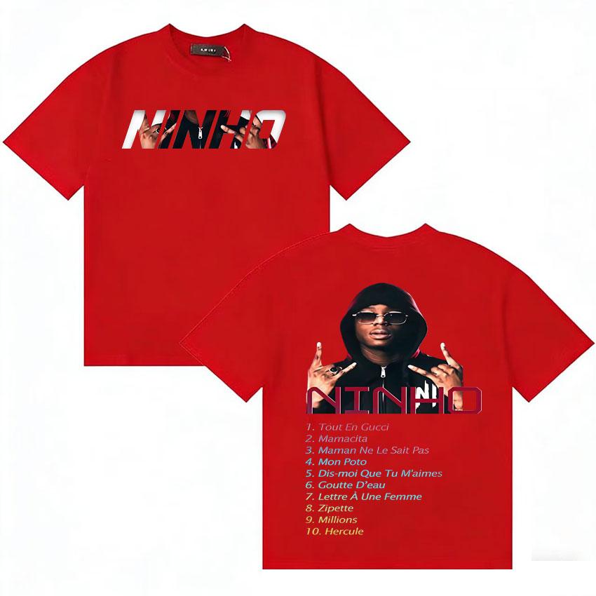 Rapper Ninho Classic Album Tour Graphic Tshirt Hip Hop Oversized Tshirts Unisex Women Pop Casual Cotton ONeck T Shirt Streetwear