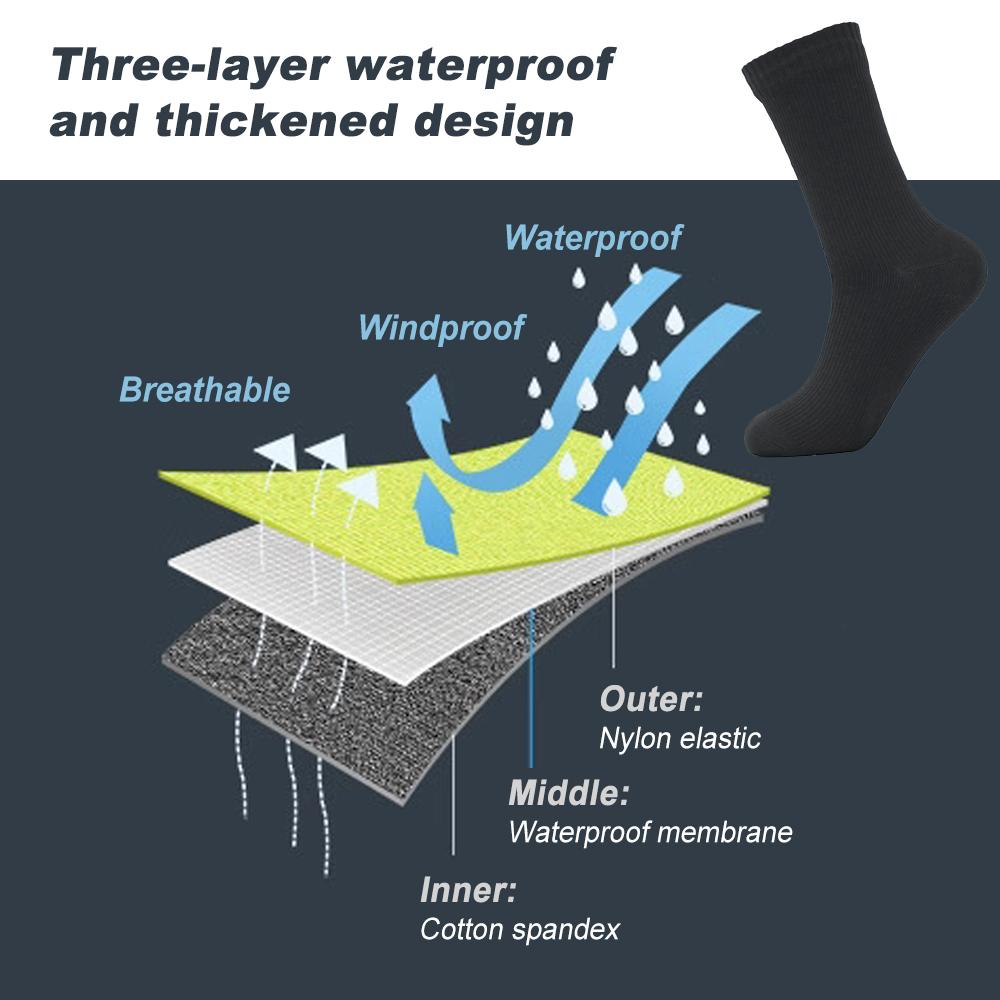 Водонепроницаемые носки для приключений на открытом воздухе для взрослых — дышащие теплые и водонепроницаемые носки для катания на лыжах