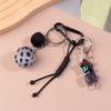 Creative Leopard Print Fur Ball Pin Keychain Knot Simple Braiding Rope Knot For Girls Bag Pendant Hanging Decoration