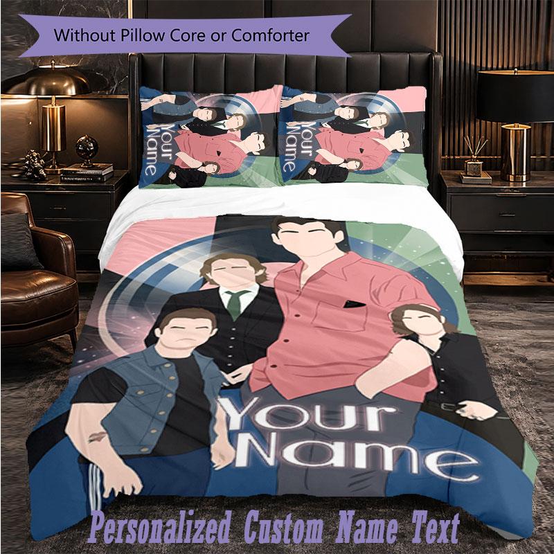 Personalized 3Pcs Bedding SetArctic Monkeys Custom Text Duvet Cover Pillowcase Set Bedroom Gift