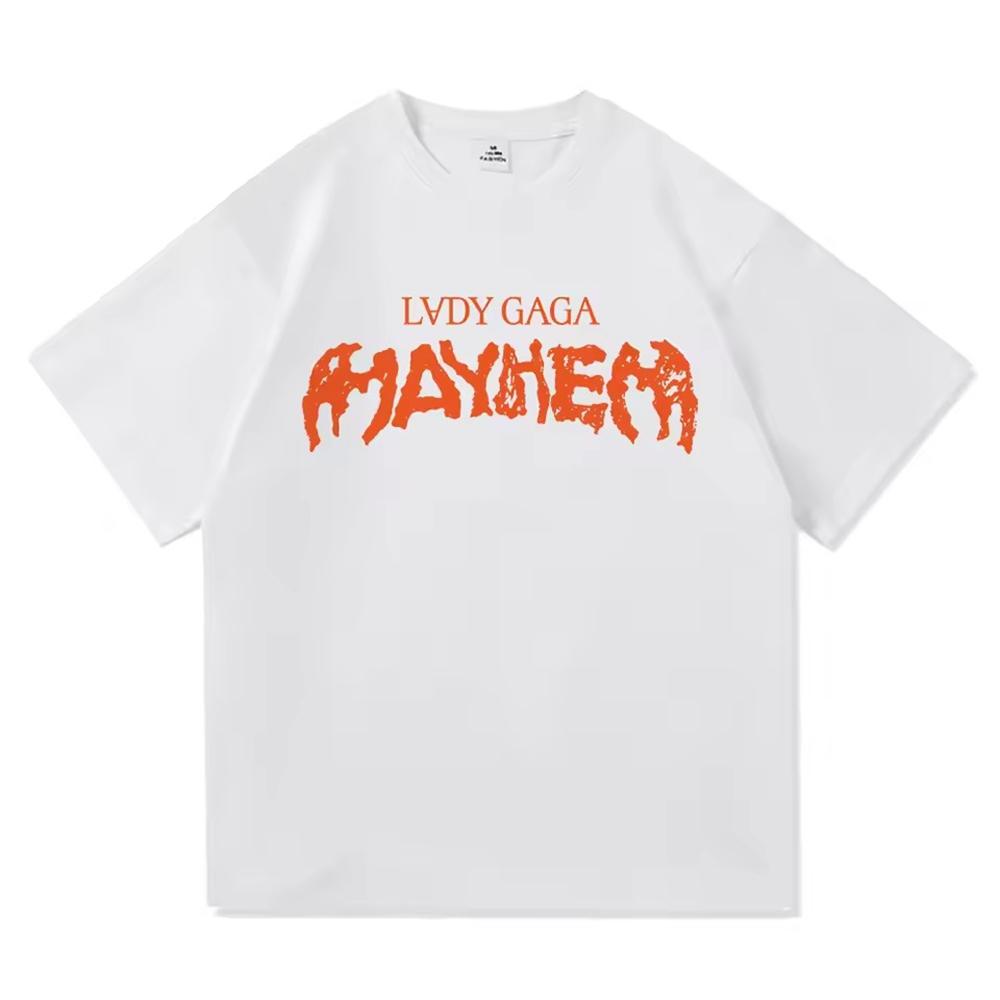 Леди Гага Mayhem Футболка с новым альбомом Homme Новинка Топ Футболки Мужская одежда с коротким рукавом Круглый вырез С принтом Пуловер Футболка 50513