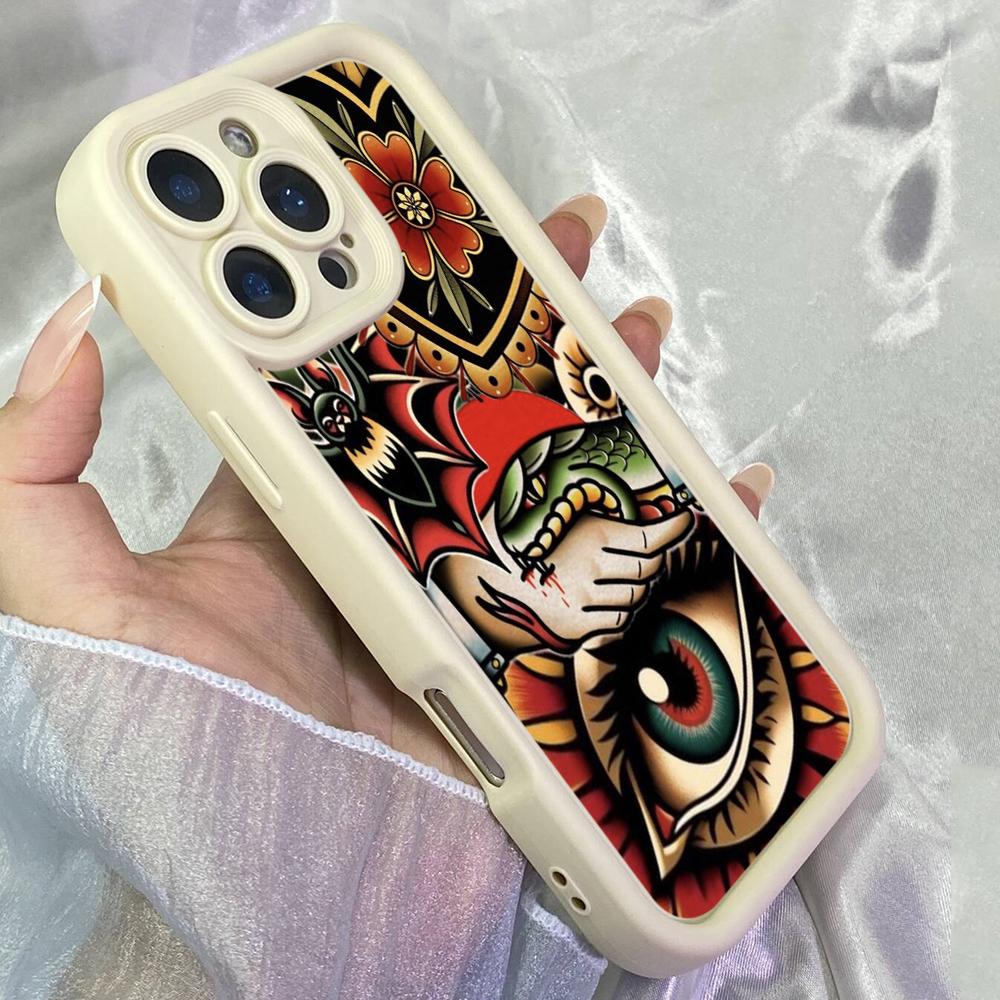 JT269 Граффити Глаза для iPhone 17 16 15 14 13 Pro Max Samsung S26 S25 Ultra A17 A16 A07 A56 A36 A06 Xiaomi 15T Redmi 15c Note 14 13 12 11 Мягкий чехол