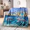 Underwater World Fish Dolphin Pattern Print Soft Flannel Blanket Sheet Sofa Office Air Conditioner Throw Blanket Gift