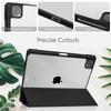 Trifold Simple Tablet Case with Pen Slot and Folio Stand Transparent Acrylic for iPad Pro 12.9 Inch 2021/2020/2018