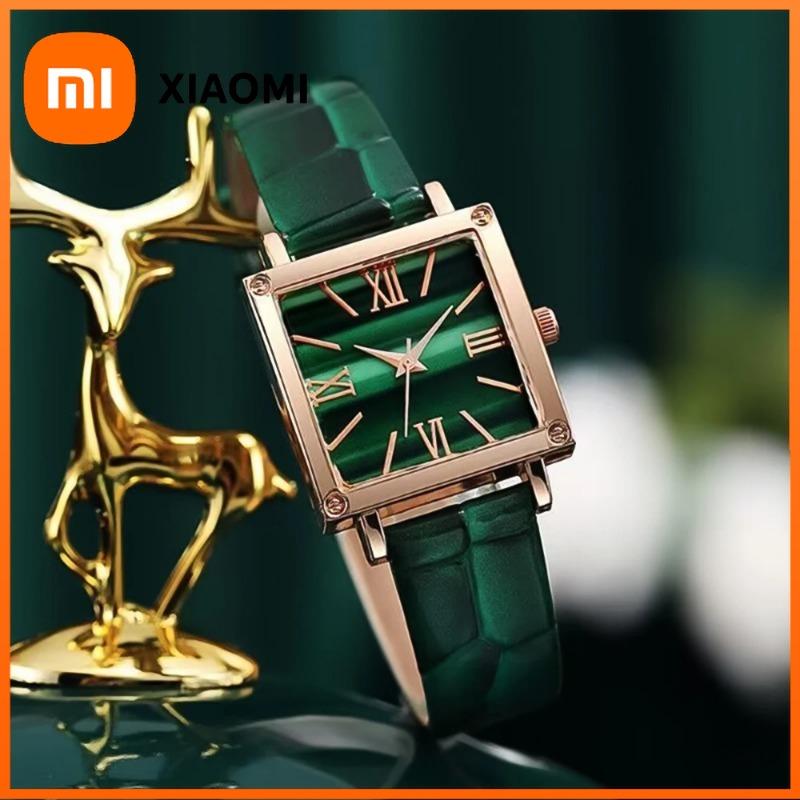 Xiaomi Модные квадратные женские кварцевые часы с римским циферблатом и кожаным ремешком, женские наручные часы Reloj Mujer(Без коробки)