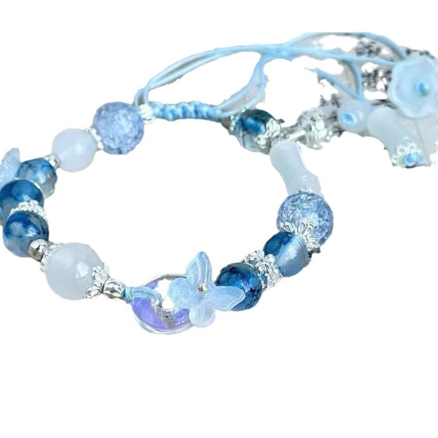 Изысканный браслет с бисером, цветочный, для женщин 2024, в китайском стиле, регулируемый