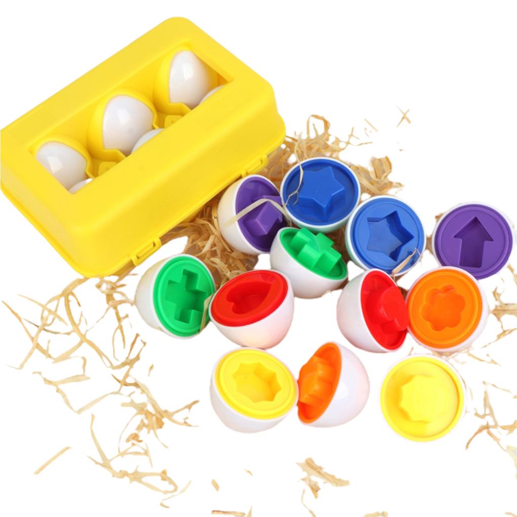 6Pcs Baby Matching Eggs Toy Shape Recognition Early Educational Learning Plastic Plaything Kids Gifts Game School Home