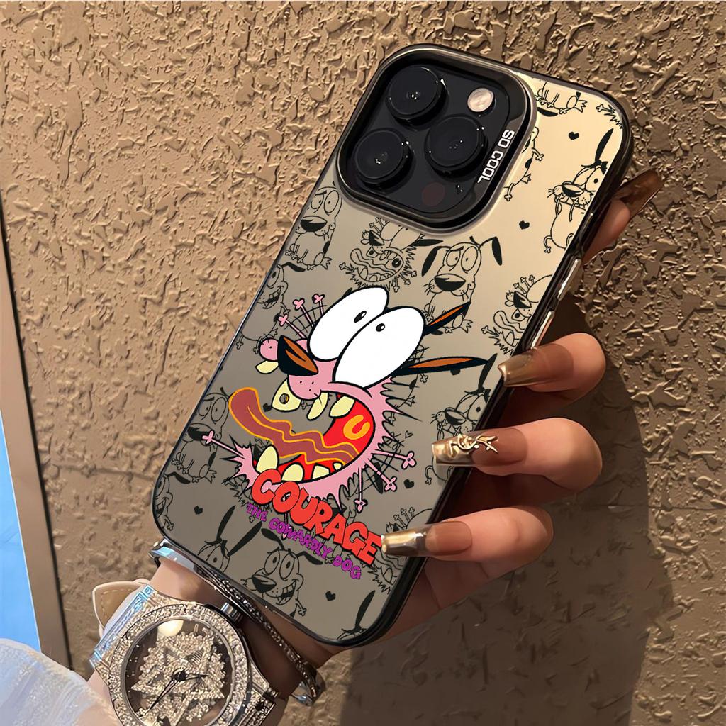 Горячий СМЕЛЫЙ Трусливый Пес Чехол для Телефона для IPhone 16 15 14 13 12 11 Mini Pro Max X XR XSMAX 8 7 Plus Противоударный Матовый Задний Чехол