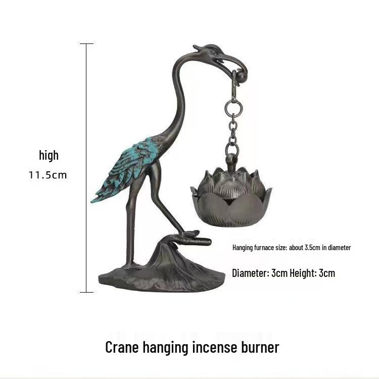 Креативная подвесная благовонница в виде журавля и лотоса - Дзен, чайная церемония, домашний декор.