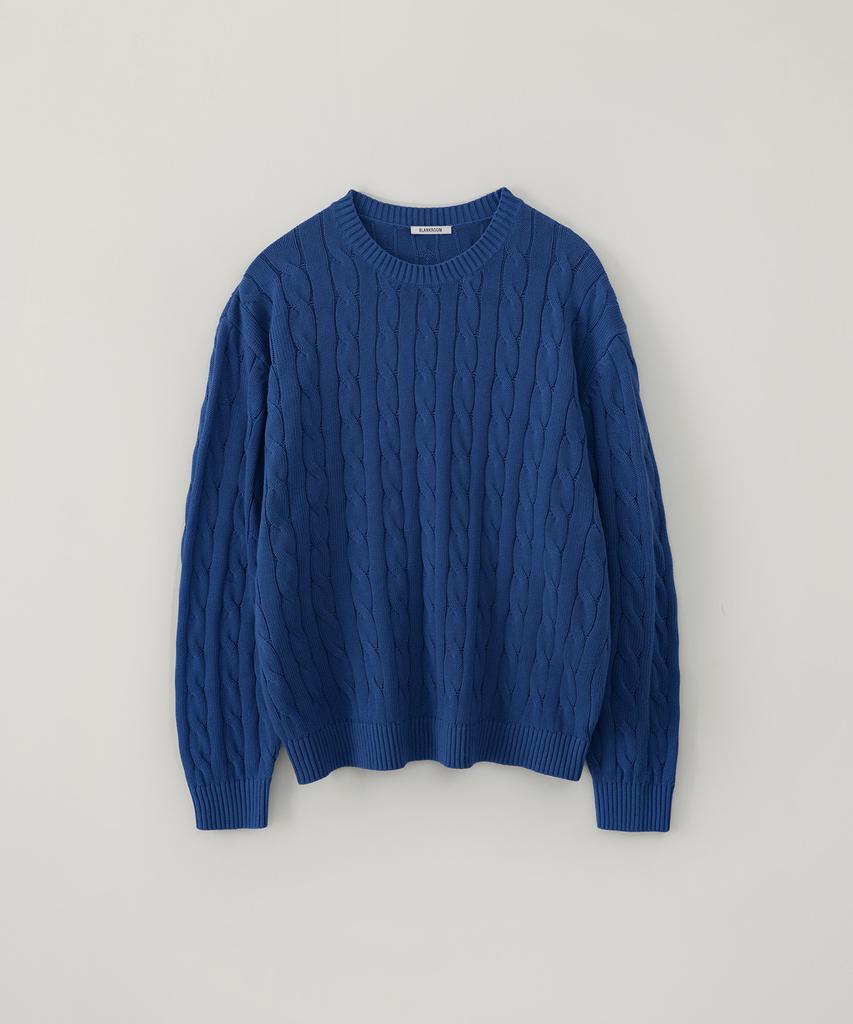 BLANKROOM Cable Knit_Denim Blue