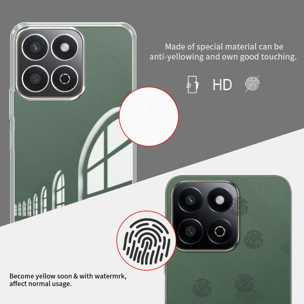 Чехол для Honor X7C Модный прозрачный мягкий силиконовый бампер Чехол для телефона для Honor 200 Smart Прозрачная противоударная задняя крышка Funda