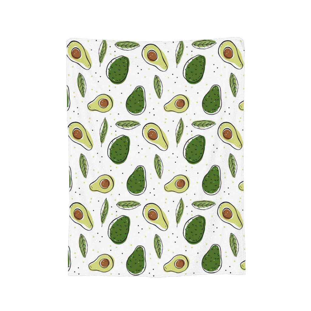 Avocado Fruit Pattern Blanket Fleece Spring/Autumn Multifunction Super Soft Throw Blankets for Home Office Bedspread