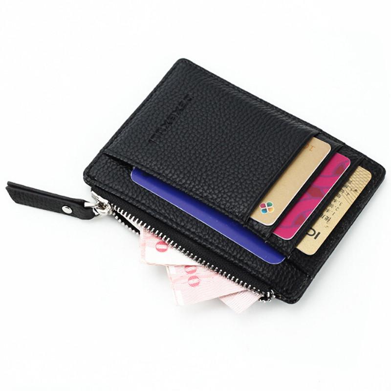 Mini Pu Leather Card Holders Women Zipper Wallet Bag Purse Small Men Wallet Pocket Ultra Thin