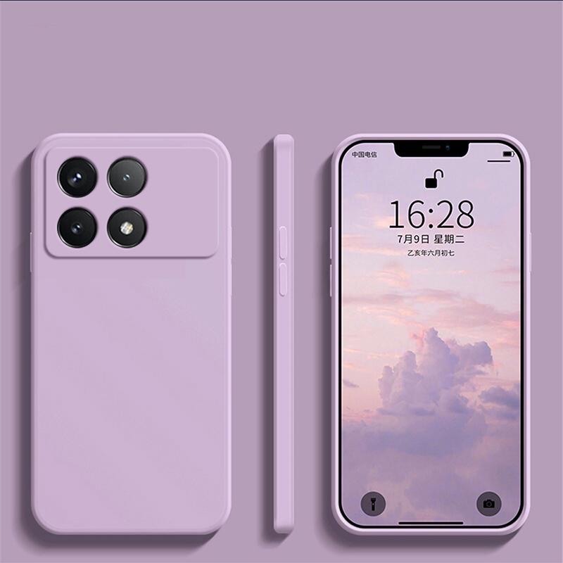 Для Poco X6 Pro Чехол квадратный жидкий силиконовый мягкий чехол для Xiaomi Poco X6 Pro Poco X 6 Pro X6Pro Pocox6 Pro 5G чехол для телефона