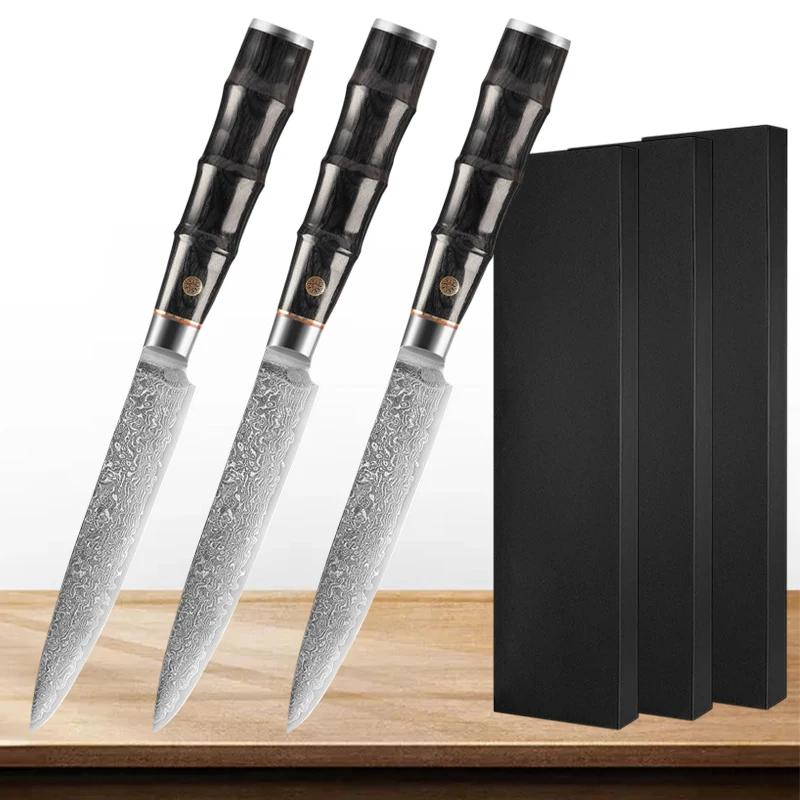 5-дюймовый японский стальной нож для овощей и фруктов, нож для овощей из дамасской стали, многофункциональный нож для овощей и фруктов, кухонный нож для мяса и повара