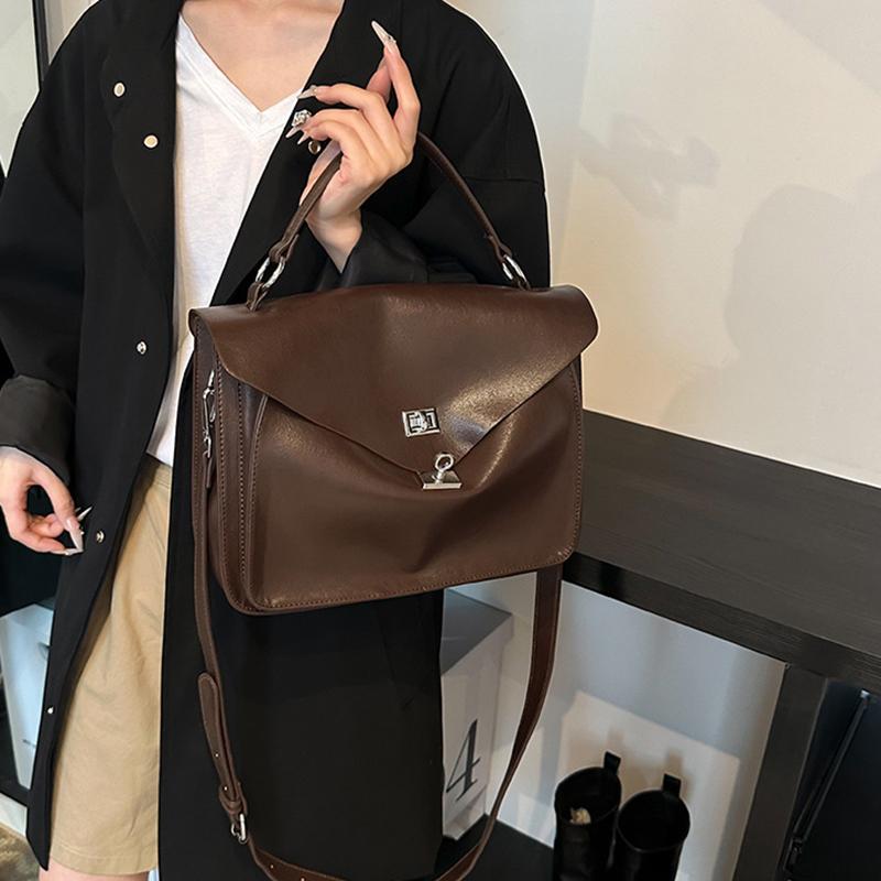 Сумка Messenger crossbody, универсальная сумка через плечо большой вместимости для путешествий, винтажная коричневая женская сумка-тоут из искусственной кожи