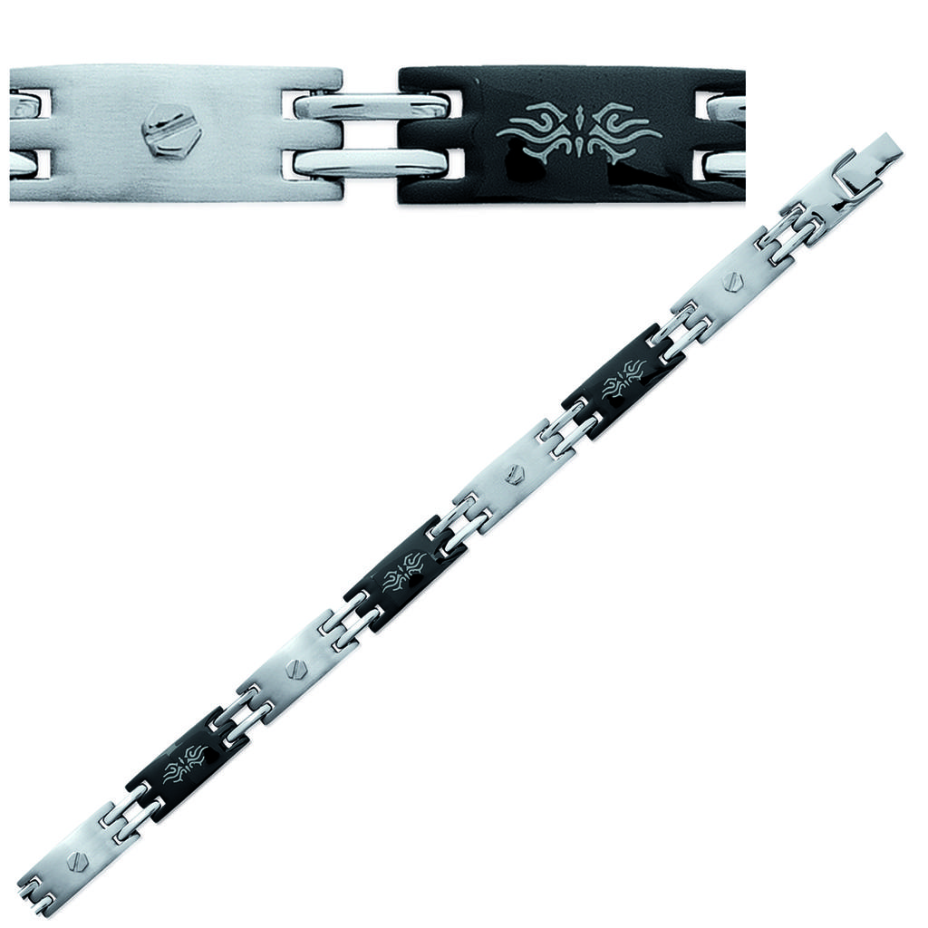 Les Trésors De Lily [E9168] - Men's Bracelet 'Peaceful' Steel - 21 Cm 8 Mm